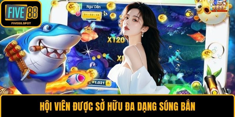 Hội viên được sở hữu đa dạng súng bắn